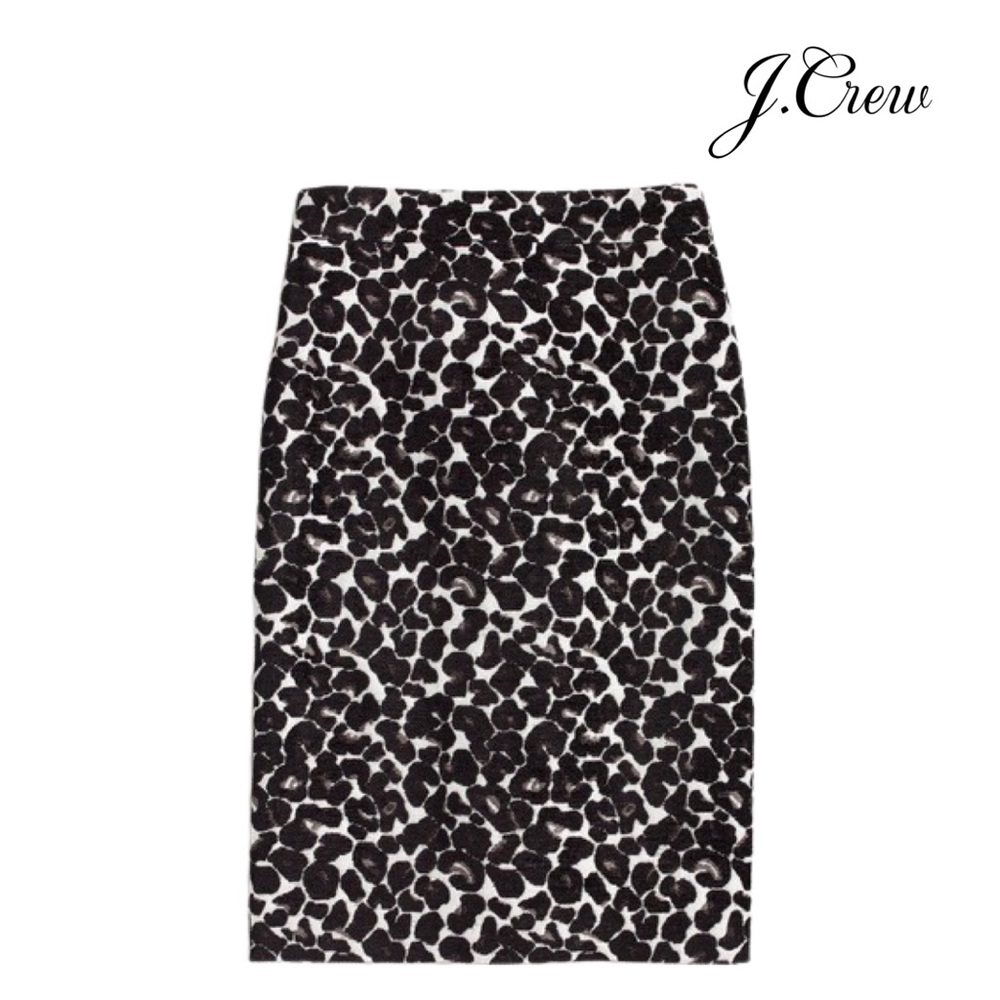 NWT ✨ J. Crew | Leopard Jacquard Pencil Skirt